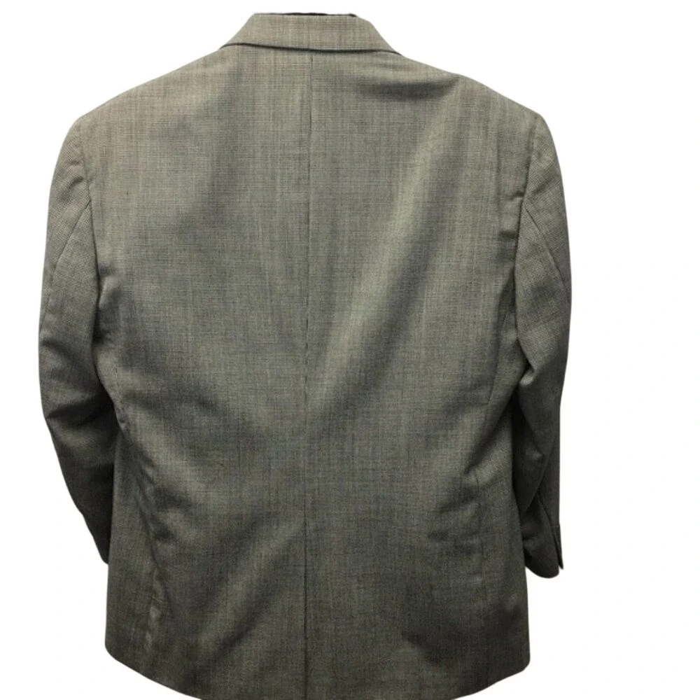 Gant Sport Coat Mens Gray Black Micro Houndstooth Pure Wool Blazer Two Button
